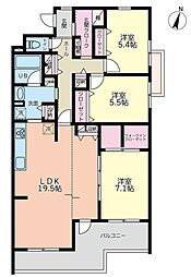 仮)マノワール 3LDKの間取図画像