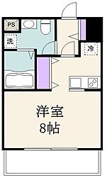 TKフラッツ草加 2階ワンルームの間取り