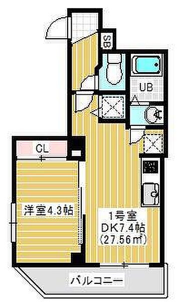 千葉県千葉市花見川区幕張町5丁目(賃貸マンション1DK・3階・27.56㎡)の写真 その2