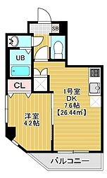 カイテキースV 1DKの間取図画像