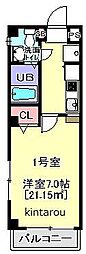 プリモクラッセ登戸 1Kの間取図画像