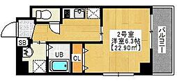 TheResidence船橋 1Kの間取図画像