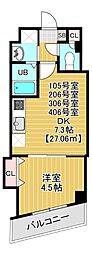 soare幕張2nd 1DKの間取図画像