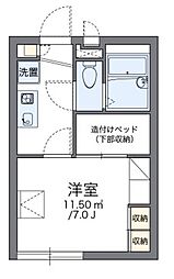 阪神本線 青木駅 徒歩4分の賃貸アパート 2階1Kの間取り