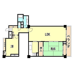 神戸新交通ポートアイランド線 みなとじま駅 徒歩5分の賃貸マンション 25階2LDKの間取り