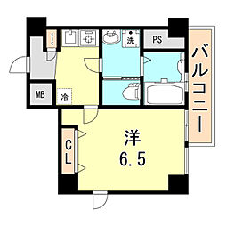 神戸高速東西線 新開地駅 徒歩3分の賃貸マンション 4階1Kの間取り