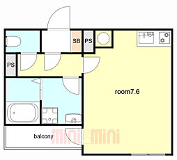 山陽電鉄本線 板宿駅 徒歩17分の賃貸アパート 2階1Kの間取り