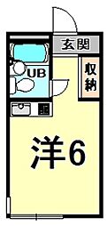 阪急神戸本線 塚口駅 徒歩5分の賃貸マンション 2階ワンルームの間取り