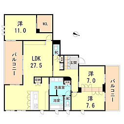 メゾン御影郡家之杜 3LDKの間取図画像