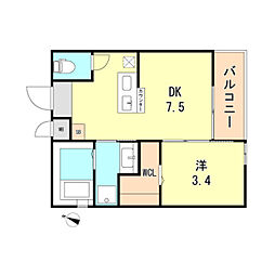 山陽電鉄本線 山陽須磨駅 徒歩4分の賃貸アパート 1階1DKの間取り