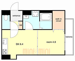 阪神本線 大物駅 徒歩8分の賃貸アパート 3階1DKの間取り