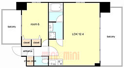 JR東西線 御幣島駅 徒歩9分の賃貸マンション 9階1LDKの間取り