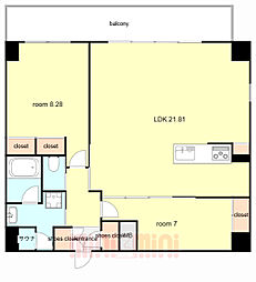 JR東海道・山陽本線 甲子園口駅 徒歩13分の賃貸マンション 5階2LDKの間取り