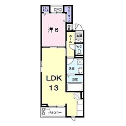 阪急伊丹線 伊丹駅 バス11分 野間口下車 徒歩4分の賃貸アパート 2階1LDKの間取り