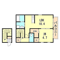 コスミオン王子公園 1LDKの間取図画像