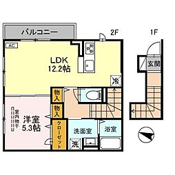 JR東海道・山陽本線 芦屋駅 徒歩3分の賃貸アパート 2階1LDKの間取り