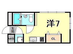 KHAUS ワンルームの間取図画像