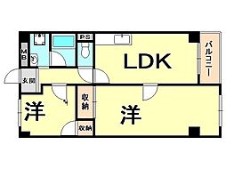 リアライズ新甲陽2 2LDKの間取図画像