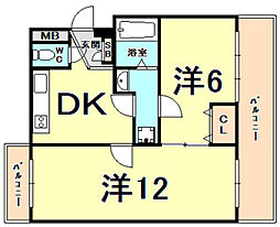 清和マンション 2DKの間取図画像