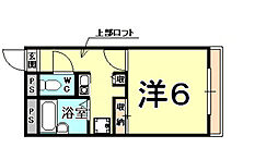レオパレス堤MNI 1Kの間取図画像