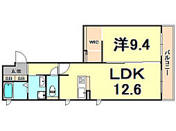 シャーメゾン神楽 1LDKの間取図画像