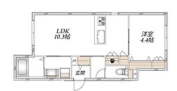 URBAN RISM COURT 西宮北口 1LDKの間取図画像