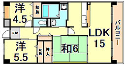 アメニティコート西宮北口 3LDKの間取図画像