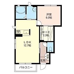 ベルーノ 1LDKの間取図画像
