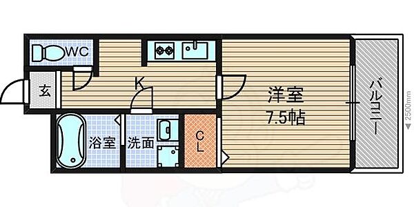 グラント塚口 ｜兵庫県尼崎市南塚口町６丁目(賃貸マンション1K・3階・25.66㎡)の写真 その2