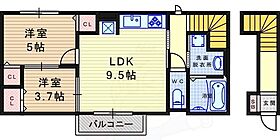 ナーヴィス  ｜ 兵庫県尼崎市田能１丁目（賃貸アパート2LDK・2階・51.15㎡） その2