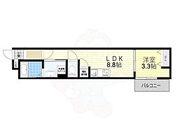 アート尼崎若王寺 1階1LDKの間取り