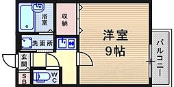 レオパレスアケボノ 1階1Kの間取り