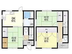 阪急神戸本線 塚口駅 徒歩3分の賃貸一戸建て 1階3DKの間取り