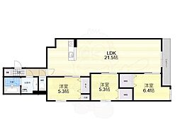 阪急神戸本線 塚口駅 徒歩10分の賃貸アパート 1階3LDKの間取り