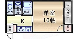 パセオ武庫 1Kの間取図画像