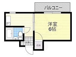 ロイヤルコート東園田 1DKの間取図画像