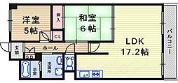 ハイネス・アオノ 2LDKの間取図画像