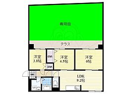 エルベコート東園田 3LDKの間取図画像