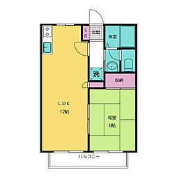 アーバニティーテラス 1階1LDKの間取り