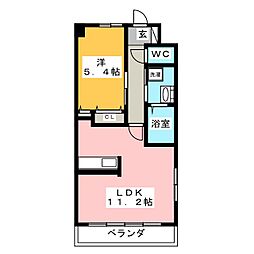 パークアレー川口 4階1LDKの間取り
