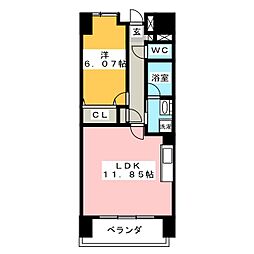 プリモパッソ川口 1LDKの間取図画像