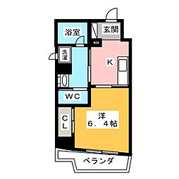 エポック45 1Kの間取図画像