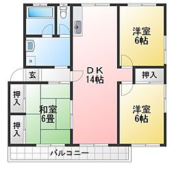 ジョイフルコート 3LDKの間取図画像
