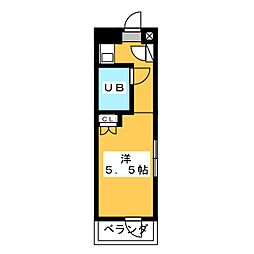 マリオン川口 ワンルームの間取図画像