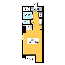 シャリエ彩恵 ワンルームの間取図画像