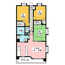 ライオンズグローベル川口ラフィナシティ 3LDKの間取図画像