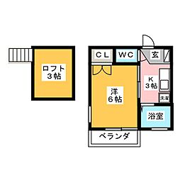 ＹＳハイツ 1階1Kの間取り
