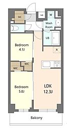 S-RESIDENCE東浦和agua 2LDKの間取図画像