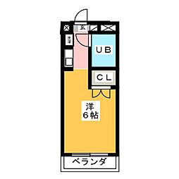 ベルテ南浦和 ワンルームの間取図画像