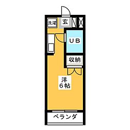 グラディート南浦和 ワンルームの間取図画像